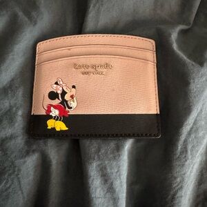 Kate Spade Pink and Black Minnie Mouse Card Holder